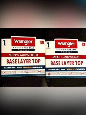 Wrangler Men's Base Layer Top SET of TWO! Size Large NEW!